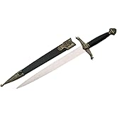 SZCO Supplies 15.5" Medieval Dagger Replica - Lancelot Style Dagger with Scabbard, Stainless Steel Spear-Point Blade, Perfect for Collectors, Cosplay, and Renaissance Events