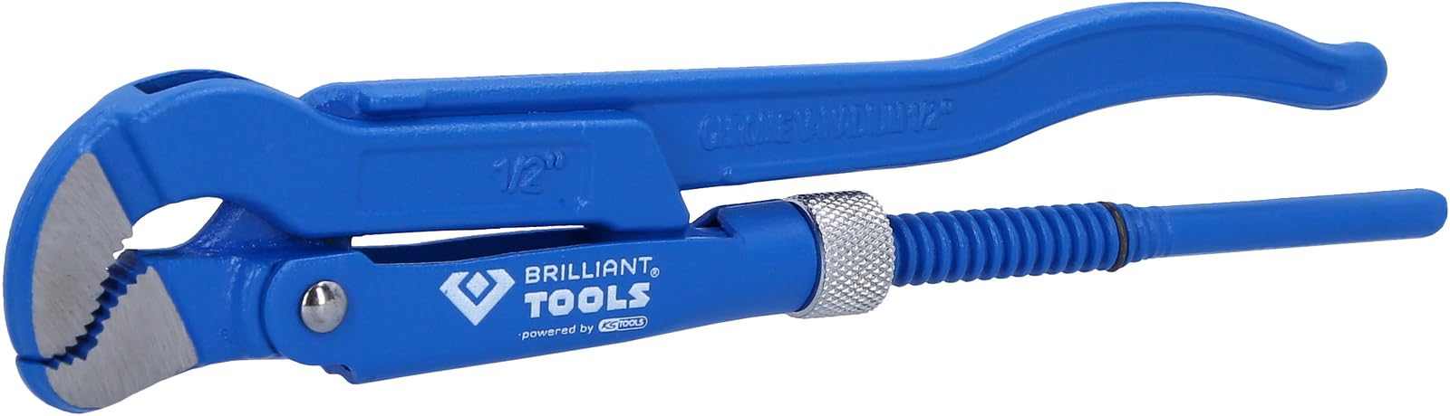 BRILLIANT TOOLS BT067112 Corner Pipe Wrench 1/2 Inch 45° Angled [Powered by KS Tools]