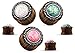 PAIR of Synthetic Opal with Tribal Pattern Casting Wood Saddle Plugs Body Jewelry