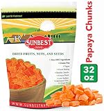 SUNBEST Dried Papaya Chunks in Resealable Bag (2 Lb)