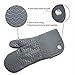 Silicone Groment Oven Mitts with Heat Resistant Non-Slip Set of 2, Cotton Quilting Lining, Oven Gloves and Pot Holders Kitchen Set for BBQ Cooking Baking, Grilling, Barbecue, Machine Washable Grey