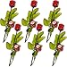 Madelaine Chocolates, Exquisite, Intricate, Highly Detailed 3/4 OZ Premium Milk Chocolate Roses, Nestled In Medium Stems With Lush, Silk Leaves - Semi-solid Chocolate - (Red) (6 Pack)