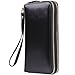 Jack&Chris Large Capacity Leather Clutch Wallets for Women with Wrist Strap, WBXH050