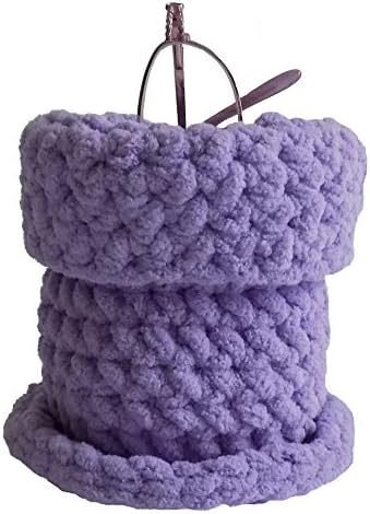 Trine Hand Crocheted Soft Eyeglass Basket - Upright Standing Eyeglass Case or Eyeglass Holder for Desktop, Nightstand, and Countertop - Lilac