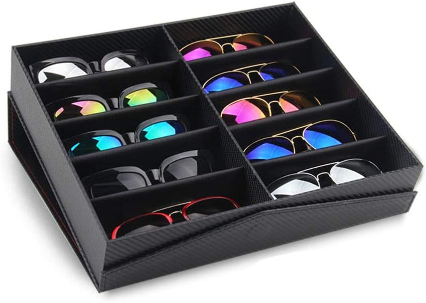 8/10/12 Grid Black Glasses Storage Box Show Case Sunglasses Display