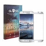 [Case Friendly] S7 Edge Tempered Glass Screen Protector,JR-Glass Curved Tempered Glass Screen Protector (95% Coverage) for Samsung Galaxy S7 Edge(Bubble Free Installation),Silver Frame