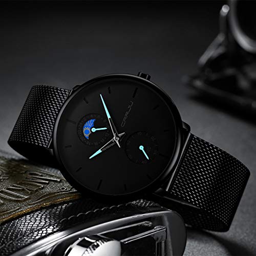 LUCAMORE Mens Watches Fashion Minimalist Waterproof Quartz Analog Watch Designer Luxury Business Classic Dress Wrist Watch - Thumbnail 3
