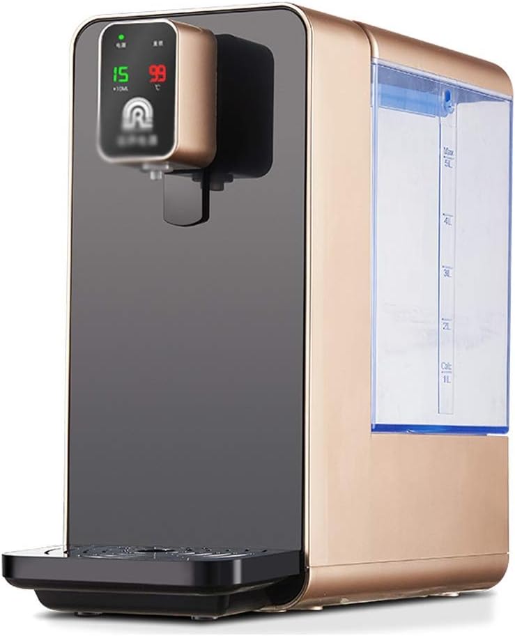 Hot water dispenser Kitchen Hot Water Heater Bedroom Small Drinker 5L Large Capacity (Color : Rose gold, Size : 35.5 * 15 * 32cm)