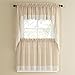 BrylaneHome Salem Tier Curtain Window Curtain - 60I W 24I L, French Vanilla Beige