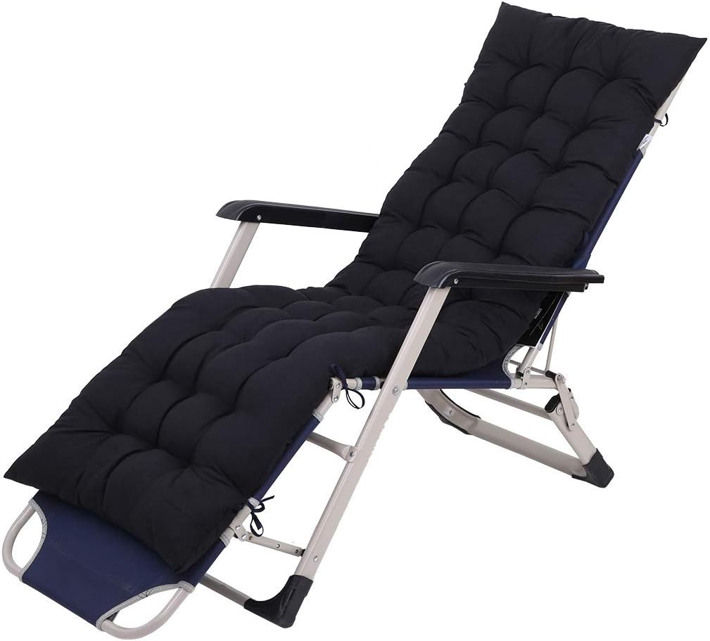 PPgejGEK Patio Chaise Lounger Cushion Thickened Chair Cushion Outdoor Indoor Cushion Foldable Yard Pool Recliner Folding…