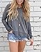 Kuraki Women's Cold Shoulder Long Sleeve Sweatshirt High-Low Tops Medium Gray