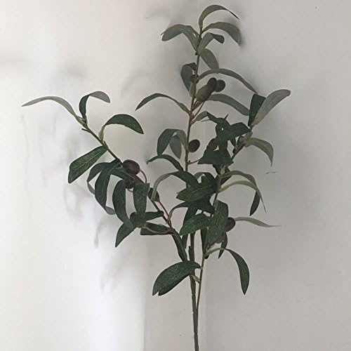 Artificial Olive Stems Branches Fake Plants Green Leaves Fruits DIY Floral Arrangement Home Decor