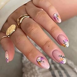 RikView French Tip Press on Nails Medium Acrylic