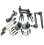 PartsW 11 Piece Suspension Kit For Dodge RAM 1500 Upper & Lower Ball Joints Inner Outer Tie Rods Pitman Arm Sway Bar Link 2WD Only