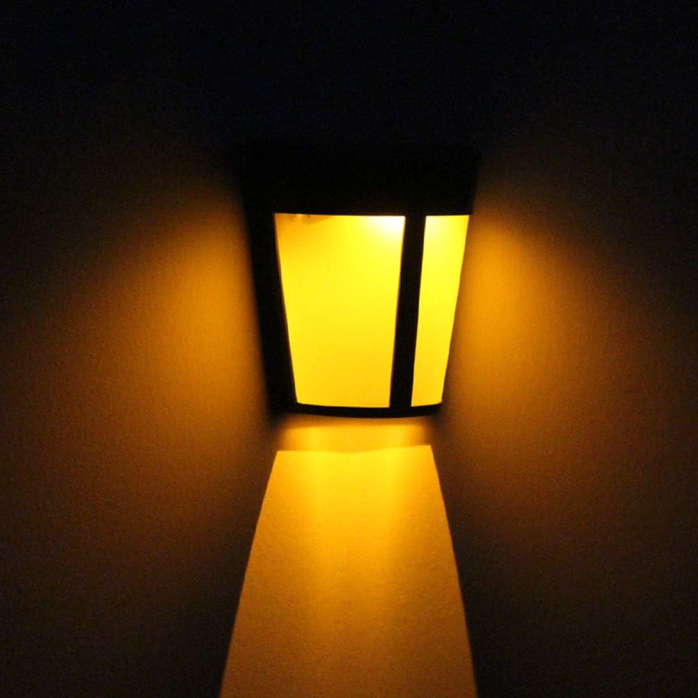 Uonlytech 2pcs 6LED Solar Wall Lamp Outdoor Solar Lamp Garden Light Waterproof Garden Fence Warm Light - Image 3