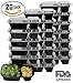Mealcon 20 Pack Meal Prep 2 Compartment,Microwave Dishwasher,Freezer Safe,Food Storage Containers with lids-Portion Control
