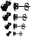 ORAZIO 8 Pairs Stainless Steel Mens Womens Stud Earrings Pierced Cubic Zirconia Earrings, 3mm-6mm