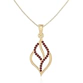 LUSTRE AND LIGHT Natural Gemstone Leaf Shape Pendant Necklaces for Women in Silver/18K Yellow/Rose Gold Vermeil, Birthstone Jewelry Gifts for Her Birthday, Anniversary, Graduation, Christmas