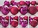 KI Store Hot Pink Christmas Balls 34pcs 1.57-Inch Small Christmas Tree Decoration Ornaments for Xmas Tree Holiday Wreath Garland Decor Ornaments Hooks Included