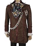 Johnny Depp Mad Hatter Alice in Wonderland 6 Pcs Coat Pants Cosplay Costume Set