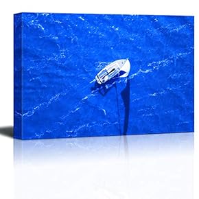 Canvas Wall Art - Saiiboat Flying on The Sea - Giclee Print Gallery Wrap Modern Home Art Ready to Hang - 12x18 inches