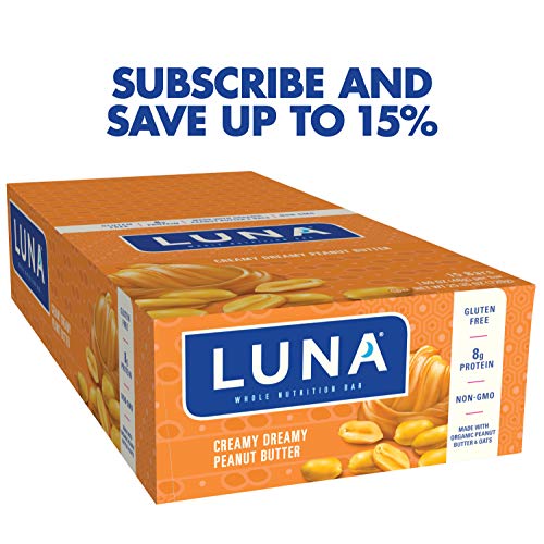 LUNA BAR Gluten Free Snack Bars Creamy Dreamy Peanut Butter 8g of