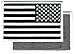 American Flag Embroidered Patch Reverse Black White w/Velcro Brand Fastener