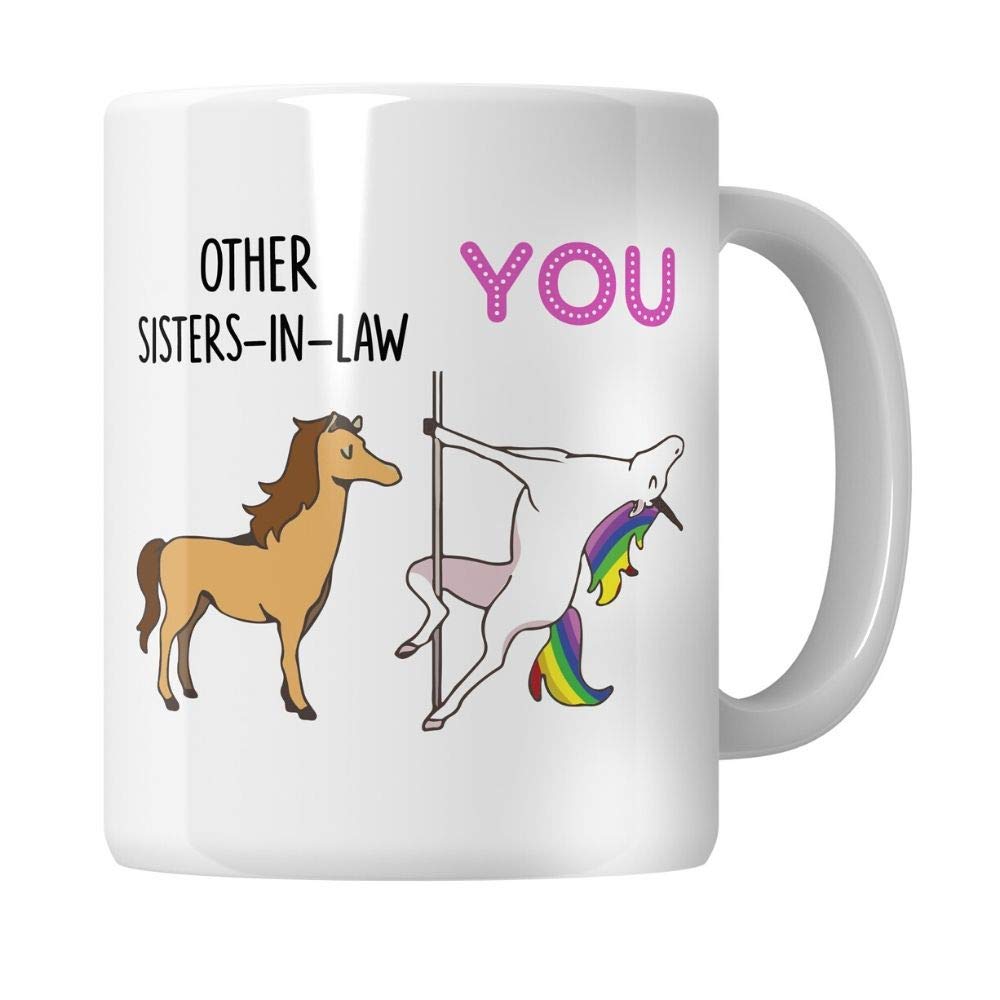 WG- Sister in Law Gifts, Sister in Law 40th Birthday, Gifts for Sister in Law, Sister in Law Gifts Funny Unicorn Mug