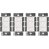 Lutron PD-6WCL-WH Caseta Wireless Smart Lighting Dimmer Switch, White (4 Pack)