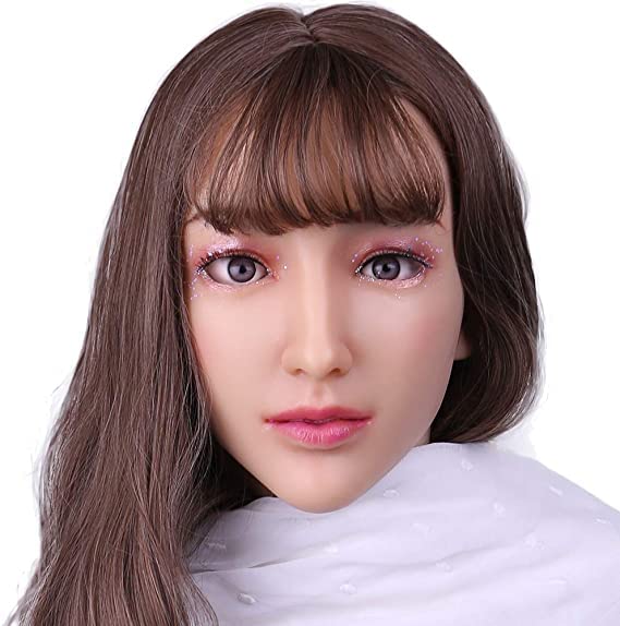 Minaky Soft Silicone Realistic Female Head Mask
