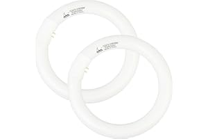 CHKADAWA FC8T9/KB 22W Round Light Bulb, 8 Inch T9 22 Watt Circular Fluorescent Light Bulbs, Replacement Circline Fluorescent Lamp, Warm White 3000K 1400 Lumens, G10q 4 Pin Prong, 2 Pack