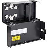 ICC Fiber Optic Wall Mount Enclosure, LGX Compatible, 2 Slots, Black | Supports 48 LC connections, 18-gauge cold-rolled steel, cable spools, rubber grommets, lockable drop-down door, TIA-568-C.3