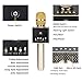 Wireless Bluetooth Karaoke Microphone H8 with LED Lights and Built in Bluetooth Speakers, 2600mAh Handheld Mic Machine for iPhone and Android - Home KTV Karaoke Singing (Gold)