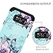 Casetego Compatible with Galaxy S8 Plus Case,Floral Three Layer Heavy Duty Hybrid Sturdy Shockproof Full Body Protective Cover Case for Samsung Galaxy S8 Plus,Blue Flower