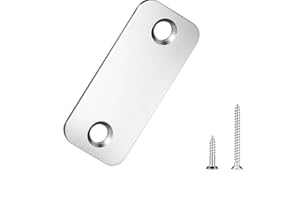 Stainless Steel Door Strike Plate, 1" x 2-1/4" Door Hole Cover & Latch Filler Plate for Entry Door Security (Silver 1 Set)