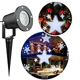 AOWIN Led Light Projector Outdoor, White Holiday Party Light Projector Stars Waterproof Landscape Lamp For Valentine's Day, Party, Holiday, House Wall Decoration (White)
