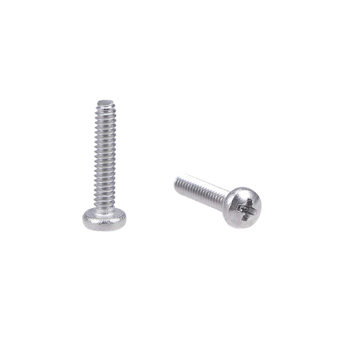 sourcing map M1.6x8mm Machine Screws Pan Phillips Cross Head Screw 304 Stainless Steel Fasteners Bolts 100Pcs