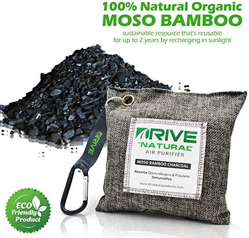 DRIVE Moso Bamboo Charcoal Air Purifying Bags (220g/bag), Absorbs Odors, Allergens, & Pollutants, Dehumidifies to Prevent Mold & Mildew - Image 3