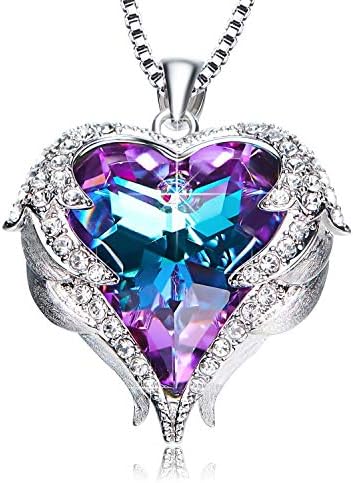 NEWNOVE Heart of Ocean Pendant Necklaces for Women Made with Swarovski Crystals