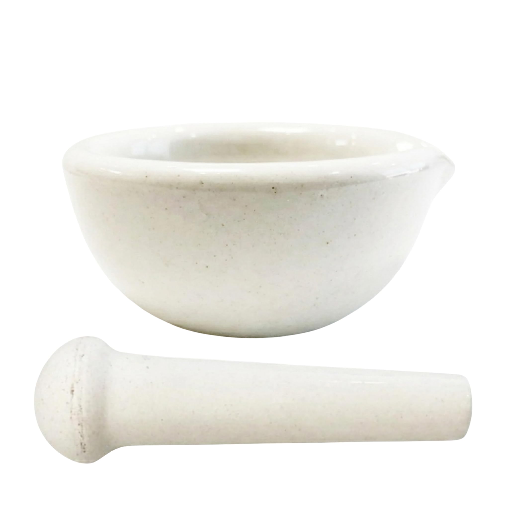 Glamza Mini Pestle and Mortar Set - Compact 7cm Porcelain Grinder for Crushing Spices, Herbs & Seasonings - Durable Traditional Design Kitchen Tool for Cooking, Prep & Grinding | Pack of 1