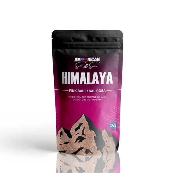 AMERICAN SALT & SPICE HIMALAYA PINK SALT – TABLE SALT 1.76LB – 100% NATURAL HIMALAYAN- CONTAINS 84 MINERALS – FOR COOKING AND ALSO SUITABLE FOR BODY BATH SCRUBS