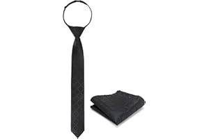 Puistr Boys Tie and Pocket Square Set Pre-tied Kids Necktie Age 8-12 Years Wedding Graduation School Uniforms with Gift Box