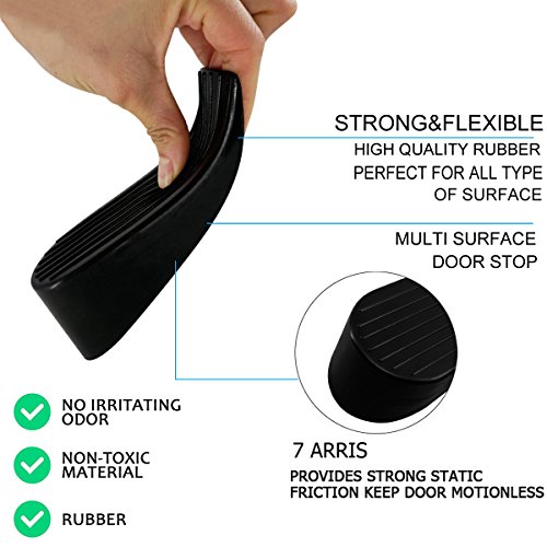 image for Mapleaf BIG Door Stopper 2 Pack, Heavy Duty Rubber Door Stop Wedge, Ga