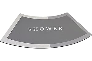 Curved Shower Mat 16x30'' Curved Bath Mat Absorbent Shower Rug, Non Slip Quadrant Shower Mat Washable Fast Drying Corner Show