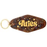 PERSONFUN Astrological Leo Zodiac Sign Acrylic Keychain with Gold Stars
