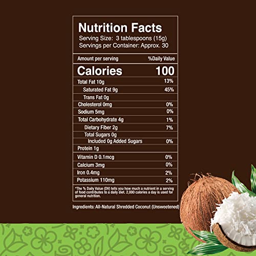 Shredded Coconut Unsweetened, 1 lb. Unsweetened Coconut Flakes, Dried