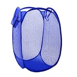 uxcell Meshy Design Clothes Storage Laundry Basket Hamper Blue