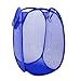 uxcell Meshy Design Clothes Storage Laundry Basket Hamper Blue