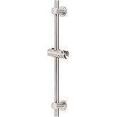 NearMoon Shower Slide Bar with Height/Angle Adjustable Handheld Shower Holder, Bathroom SUS 304 Stainless Steel Shower Head Holder for Bath (Adhesive, Brushed Nickel)