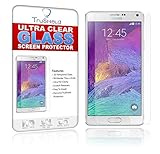[2-PACK] Samsung Galaxy Note 4 Screen Protector - Tempered Glass - Package Includes Microfiber Cleaning Wipe and 2 x Tempered Glass Screen Protectors - by TruShield